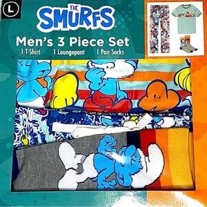 The Smurfs Men's 3 Piece Set lounge set size large New